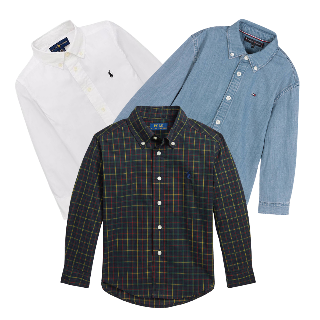 25 x KIDS RALPH LAUREN TOMMY HILFIGER SHIRTS — Solent Vintage Wholesale