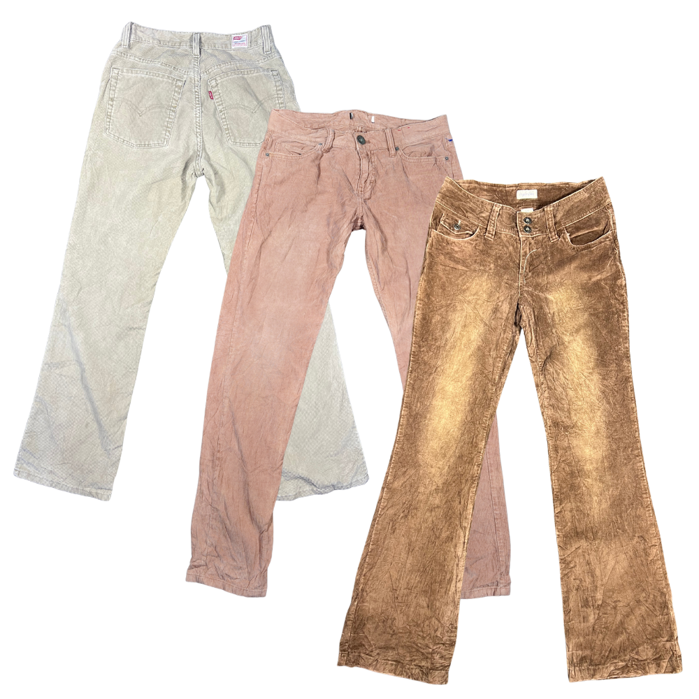 25 x WOMEN'S CORDUROY TROUSERS — Solent Vintage Wholesale