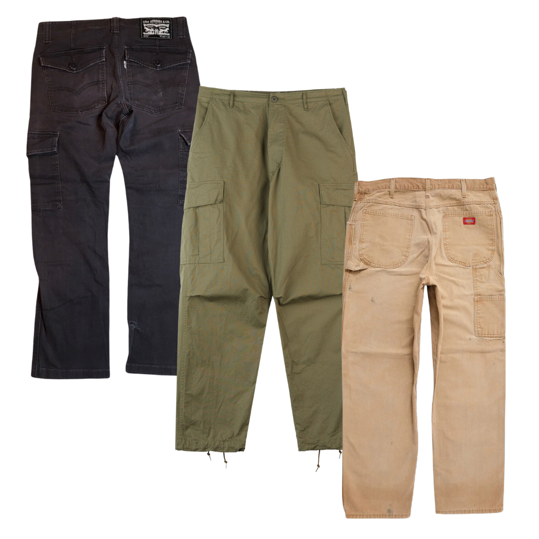 25 x BRANDED CARGO TROUSERS — Solent Vintage Wholesale