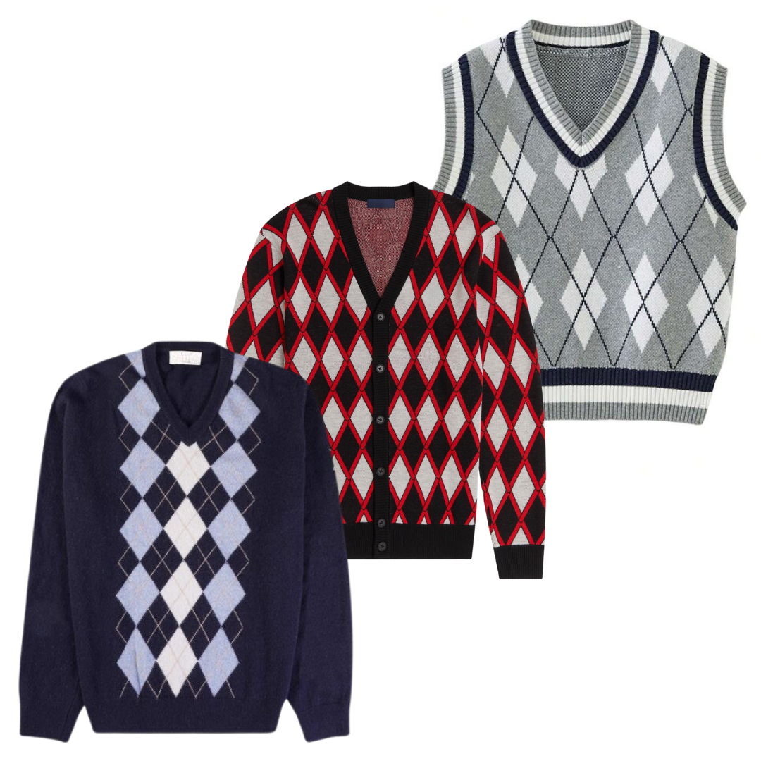 25 x DIAMOND KNIT SWEATERS — Solent Vintage Wholesale