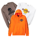 25 x HARLEY DAVIDSON/HARD ROCK CAFE SWEATSHIRTS/HOODIES