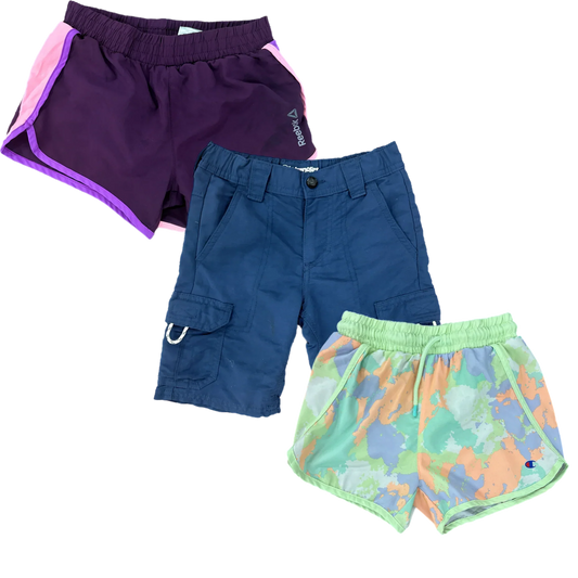 50 x KIDS BRANDED SPORT SHORTS — Solent Vintage Wholesale