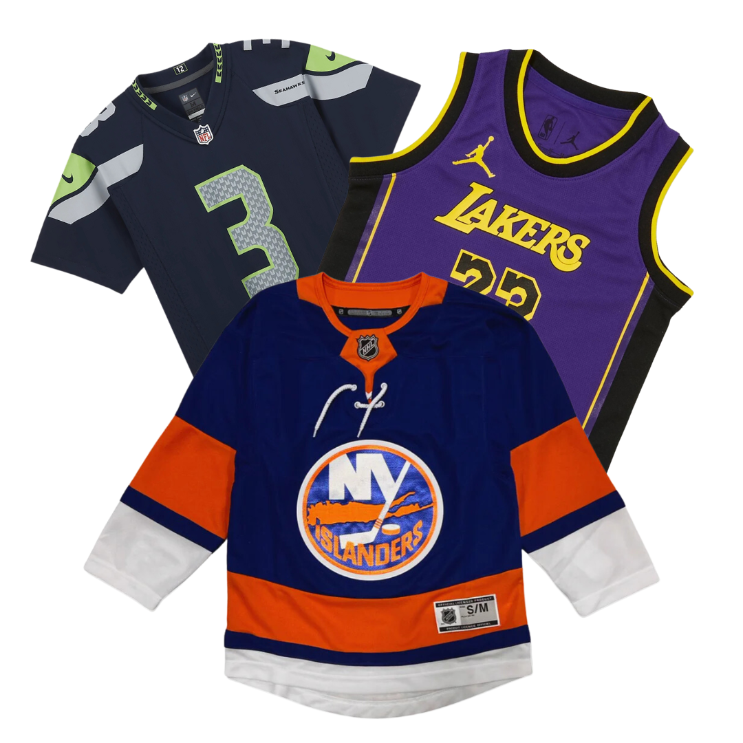 50 x KIDS PRO SPORT JERSEYS NFL NBA NHL MLB — Solent Vintage Wholesale