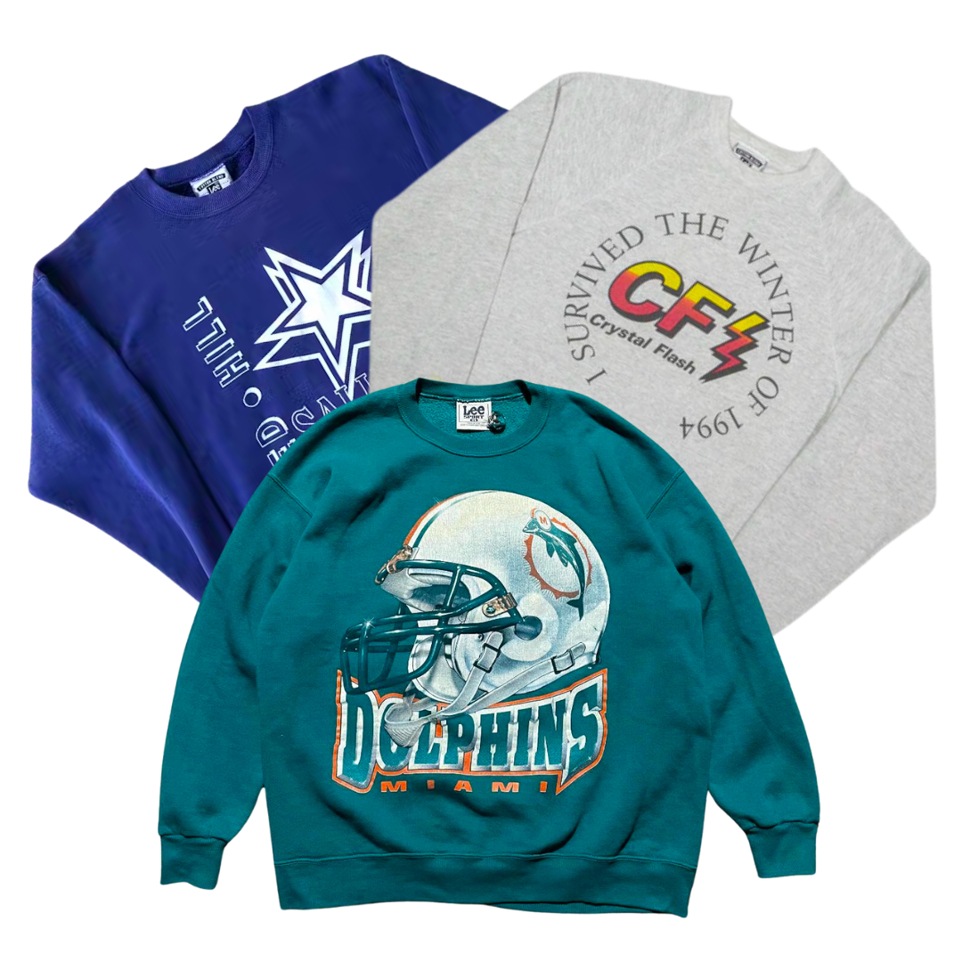 25 x LEE EMBROIDERED/PRINTED SWEATSHIRTS — Solent Vintage Wholesale