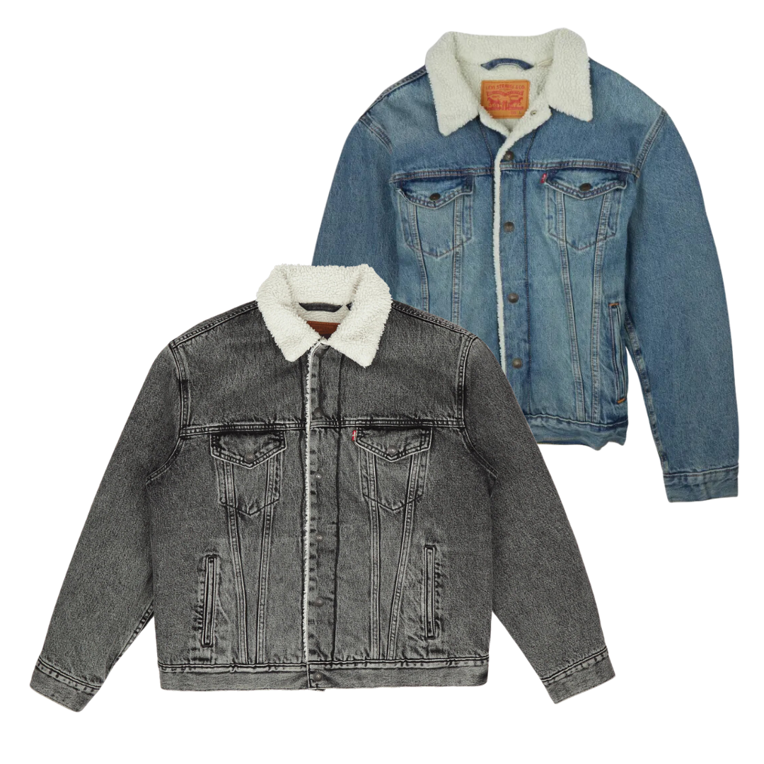 10 x LEVI'S LEE WRANGLER DENIM SHERPA JACKETS — Solent Vintage Wholesale