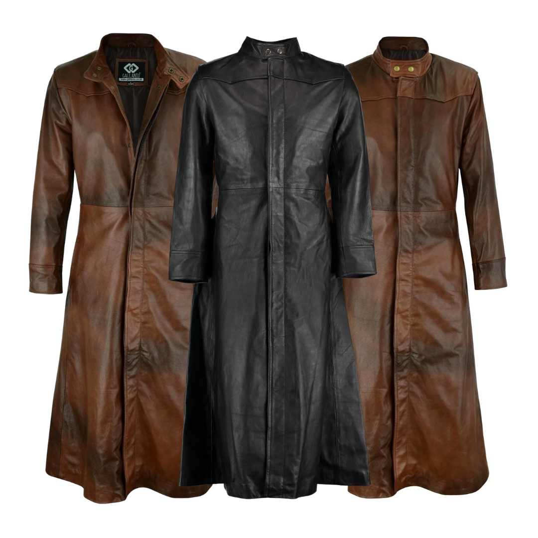 10 x LEATHER LONG COATS — Solent Vintage Wholesale