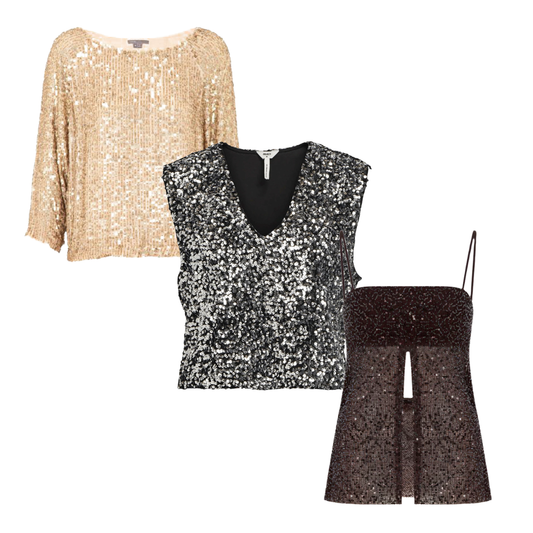 25 x WOMEN'S SEQUIN TOPS — Solent Vintage Wholesale