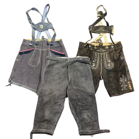 30 x AUSTRIAN LEATHER SHORTS — Solent Vintage Wholesale